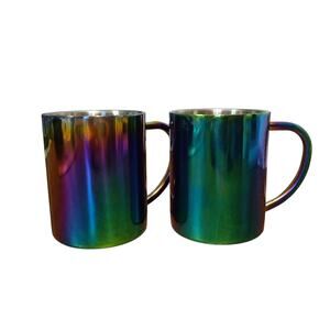 American Native Rainbow Moscow Mule Mugs Stainless Steel 12oz Bar Set of 2